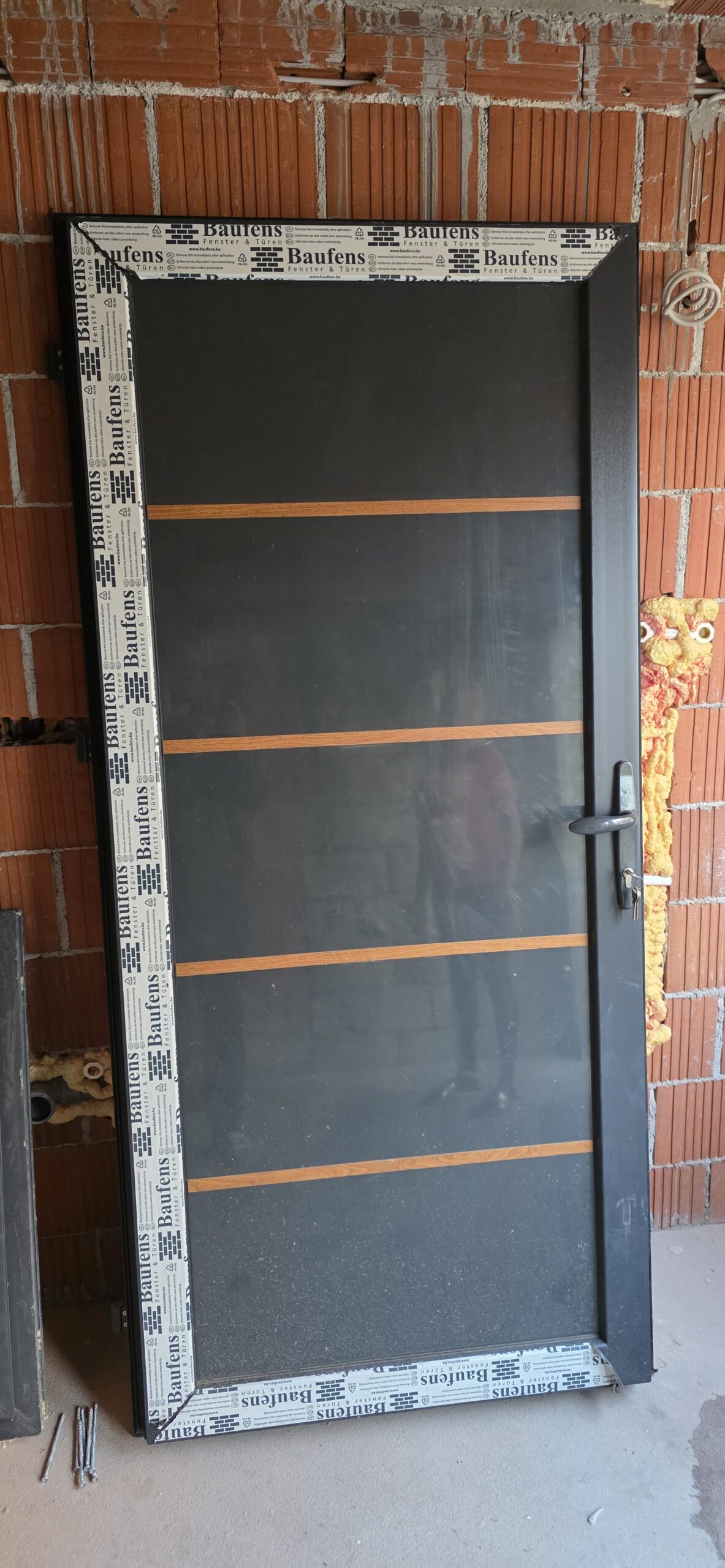 PVC vrata sa Alu panel u sredini