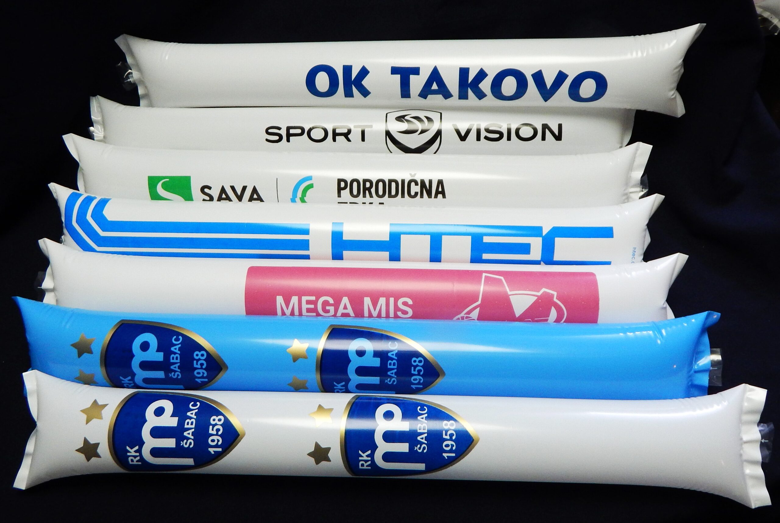 Navijačke udaraljke, palice za navijanje, klepersi,cheering sticks , bastoms stics, štampa