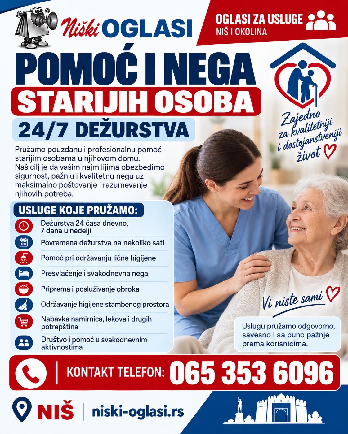 POMOĆ I NEGA STARIJIH OSOBA – 24/7 DEŽURSTVA